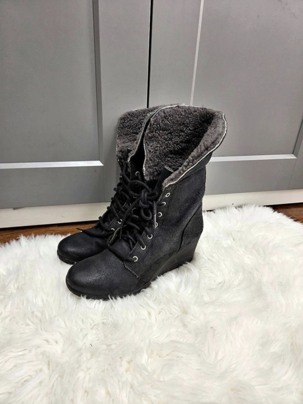 UGG Zea Women's Wedge Boots Black US 8